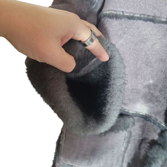 Sportsman Mfg Sheepskin Penny Lane Coat Women's Size 12 Gray Heavy Warm Vintage - Picture 6 of 12